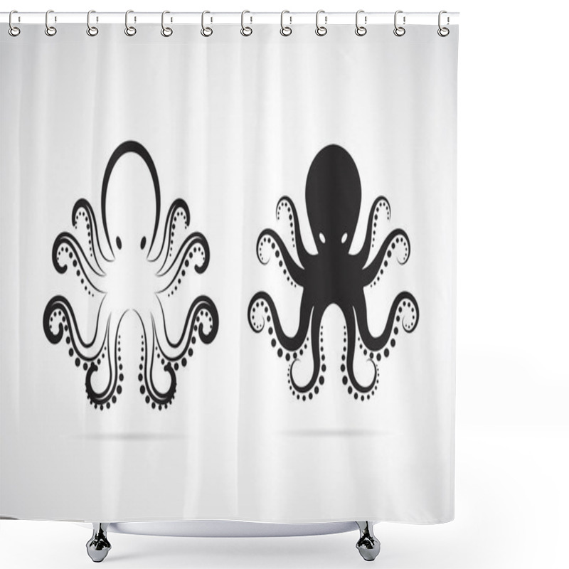 Personality  Vector Image Of An Octopus On White Background. Shower Curtains