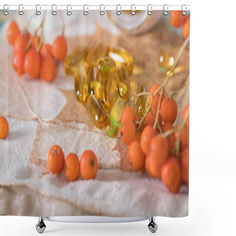 Personality  Softgels With Rowan Berries Oil.  Shower Curtains