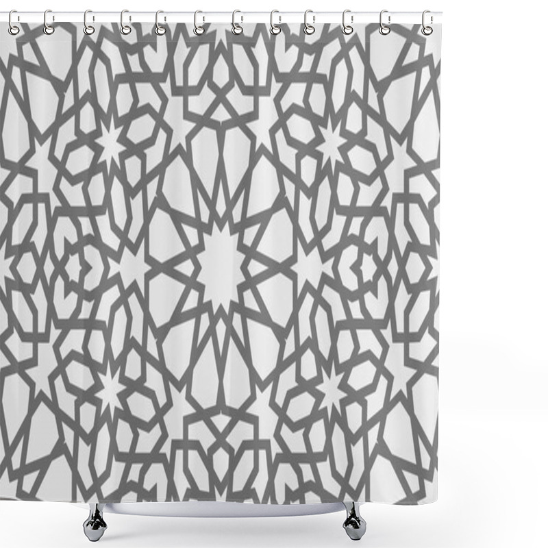 Personality  Islamic Pattern . Seamless Arabic Geometric Pattern, East Ornament, Indian Ornament, Persian Motif, 3D. Endless Texture Can Be Used For Wallpaper, Pattern Fills, Web Page Background . Shower Curtains