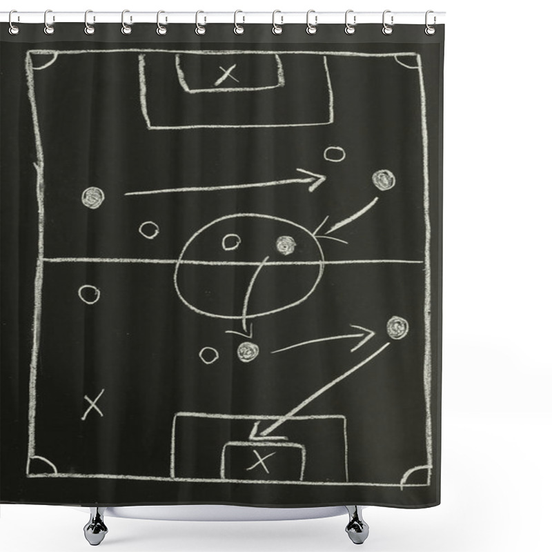 Personality  Top View Of A Football Strategy Plan Shower Curtains