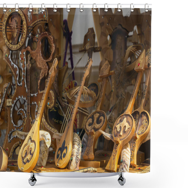 Personality  Kazakh National Musical Instruments Handmade With Horsehair Strings For Sale On A Sunny Day Shower Curtains