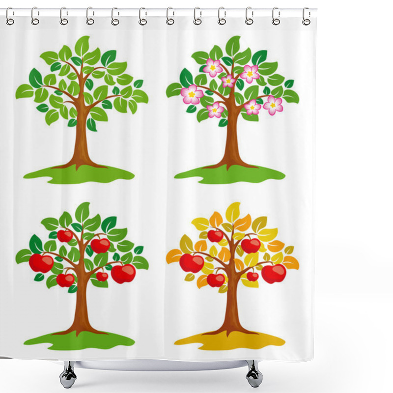 Personality  Apple-tree At Different Seasons Shower Curtains