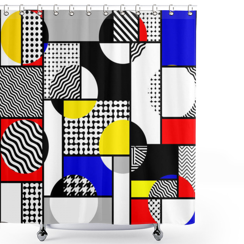 Personality  Geometric Abstract Pattern In Patchwork Style. Art Seamless Background. Shower Curtains