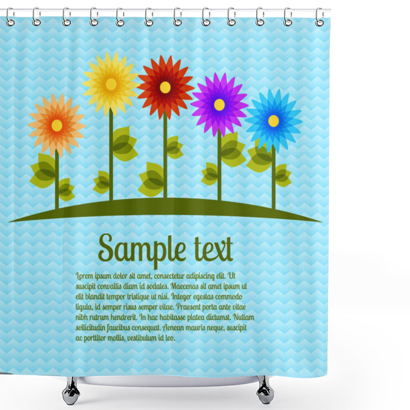 Personality  Vector Background With Flowers. Vector Illustration. Shower Curtains