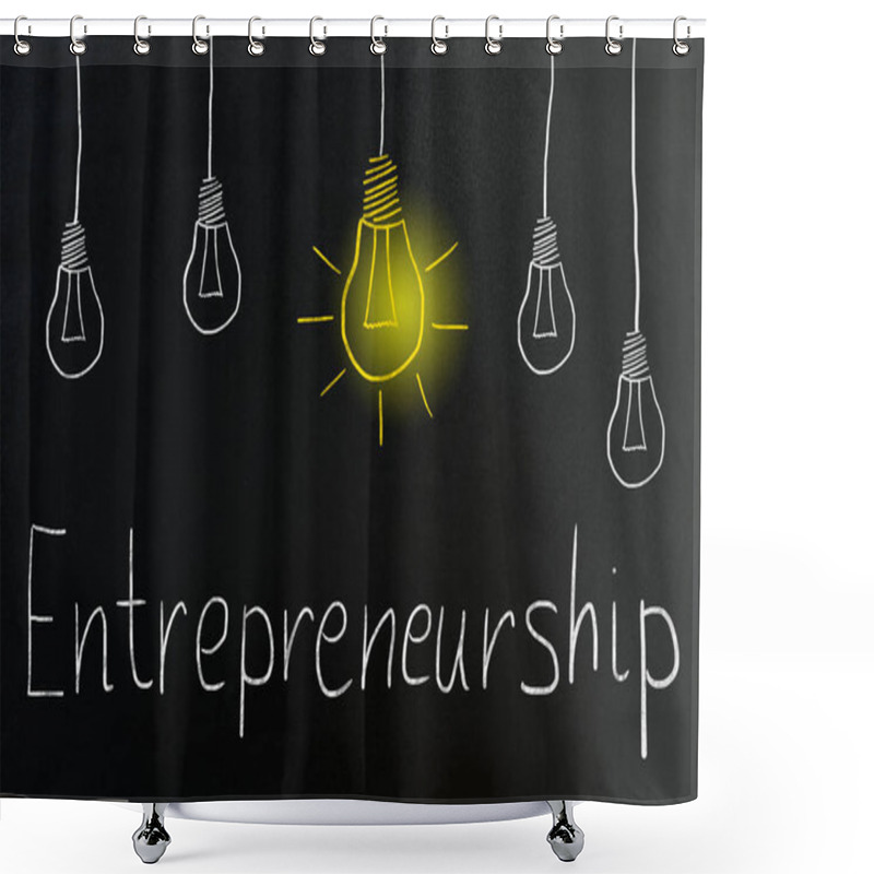 Personality  Entrepreneurship Concept On Blackboard Shower Curtains