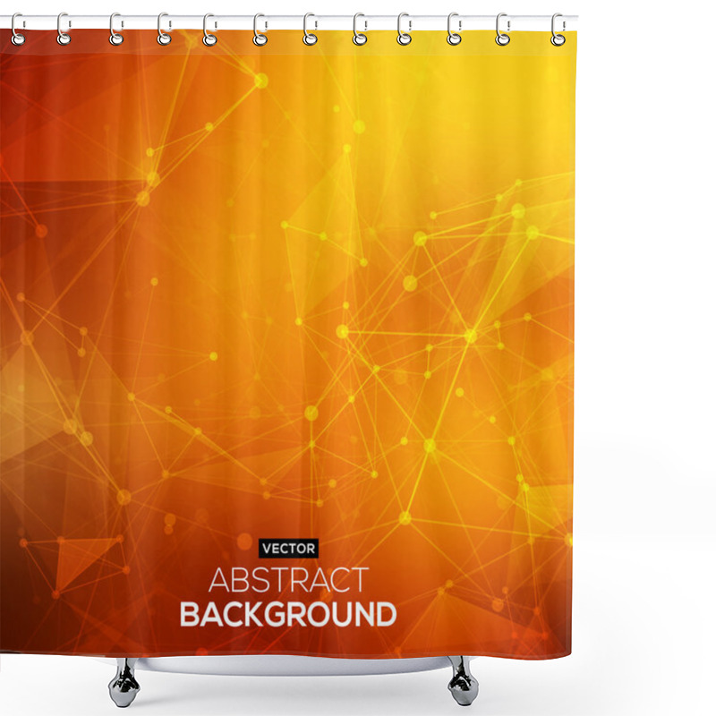 Personality  Abstract Polygonal Orange Red Low Poly Background With Connecting Dots And Lines. Connection Structure. Vector Science Background. Polygonal Vector Background. Futuristic HUD Background. Shower Curtains