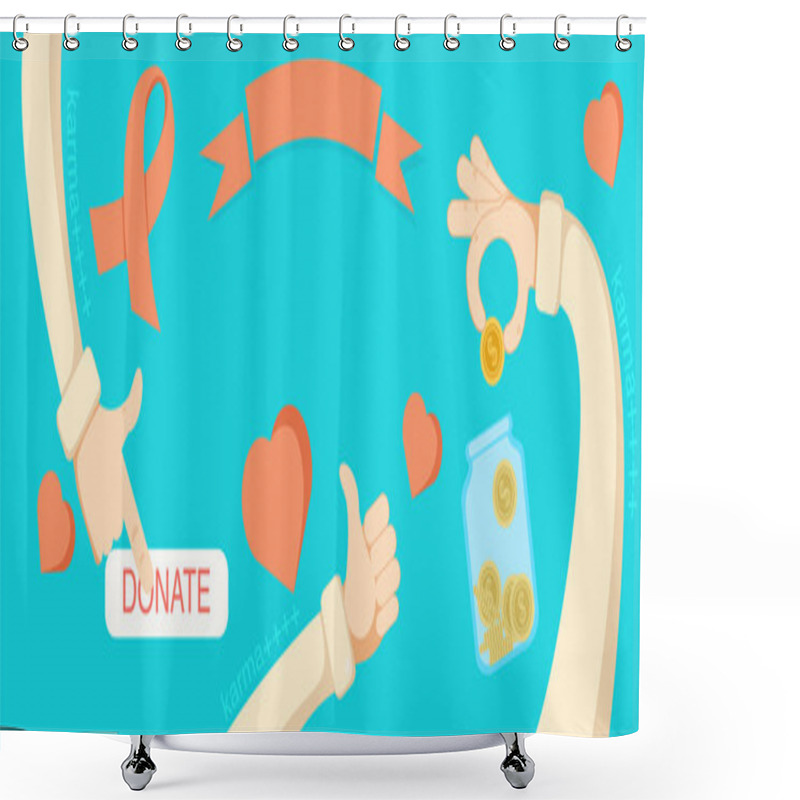 Personality  Giving Hands Charities Online Fund Shower Curtains