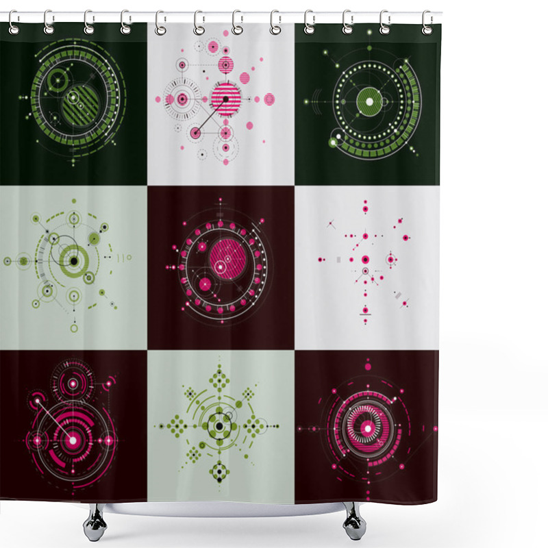 Personality  Collection Of Bauhaus Retro Wallpapers Shower Curtains