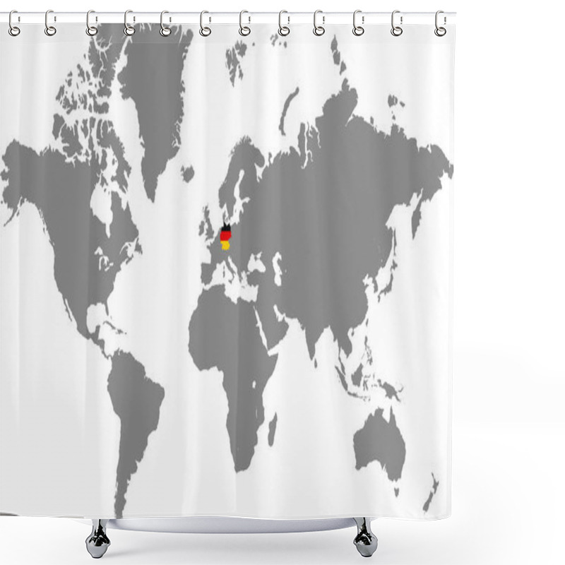 Personality  Germany In World Map, World Map, Geographic Map, Germany Map, Germany Border Line, Asia, Africa, Europe, North America, South America, Australia Oceania Shower Curtains