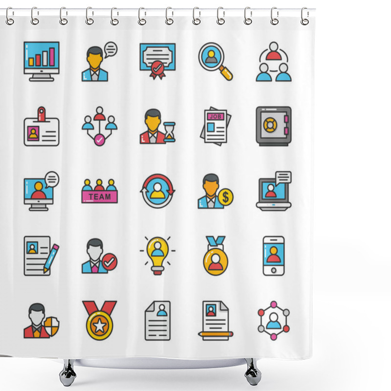 Personality  Human Resource Vector Icons Set 1 Shower Curtains