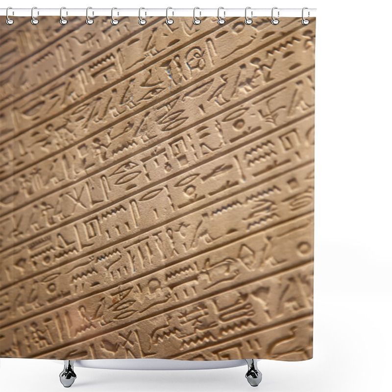 Personality  Egyptian Hieroglyphs On The Wall Shower Curtains