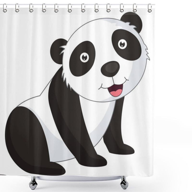 Personality  Vector Illustration Of Cartoon Panda Shower Curtains