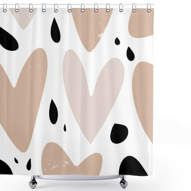 Personality  Contemporary Collage With Hearts, Abstract Shapes Pattern. Modern Print. Vector Illustration Shower Curtains