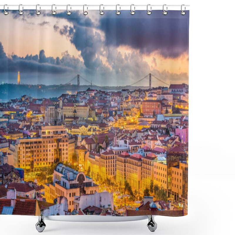 Personality  Lisbon, Portugal Skyline Shower Curtains