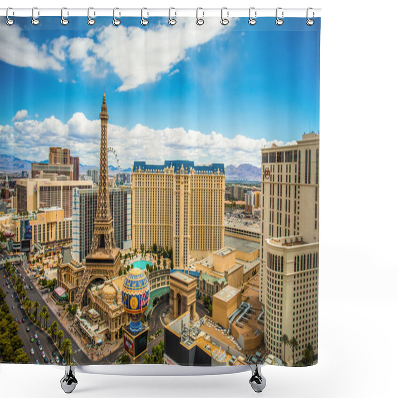 Personality  Vegas.Las Vegas Strip In Nevada On A Sunny Day Shower Curtains