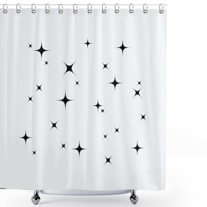 Personality  Stars On Sky Isolated Flat Design Vector Illustration On White Background. Shower Curtains