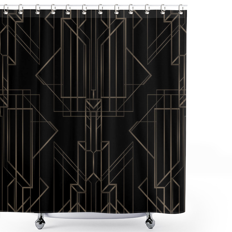 Personality  Art Deco Geometric Retro Pattern Shower Curtains