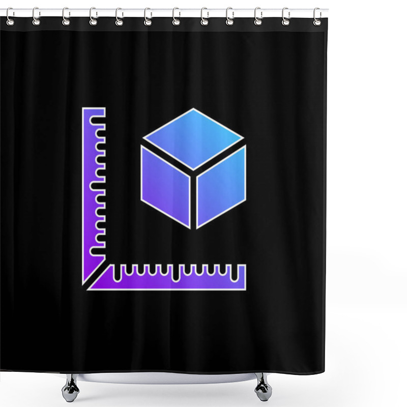 Personality  3d Printing Measure Blue Gradient Vector Icon Shower Curtains