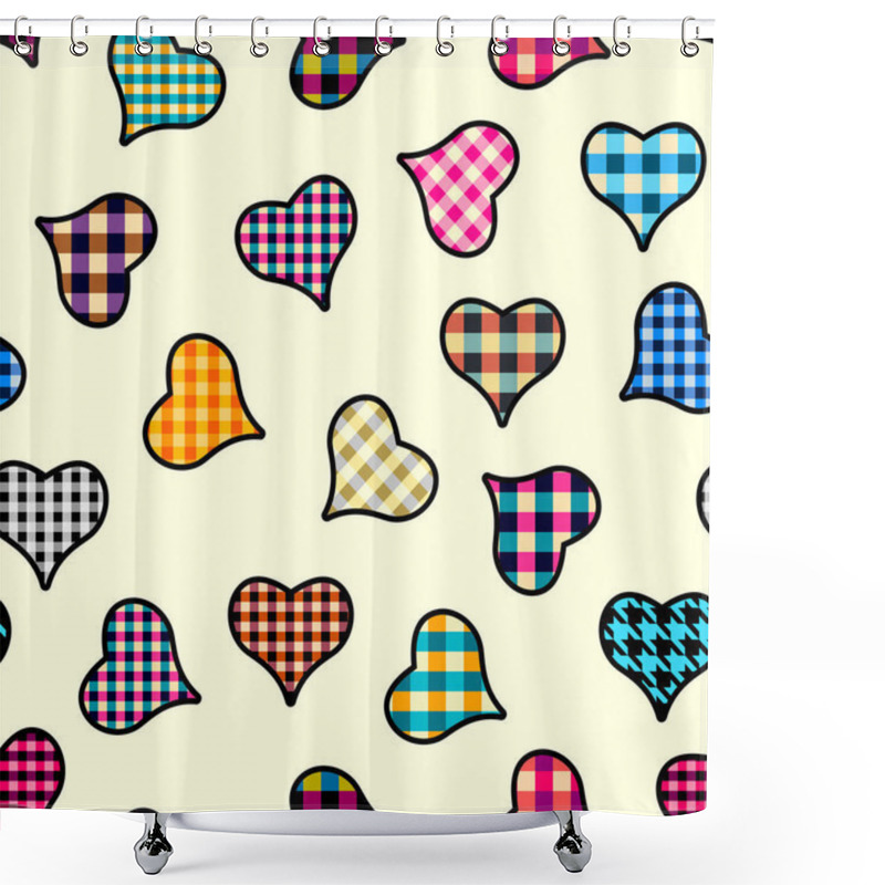 Personality  Geometric Hearts Pattern. Shower Curtains