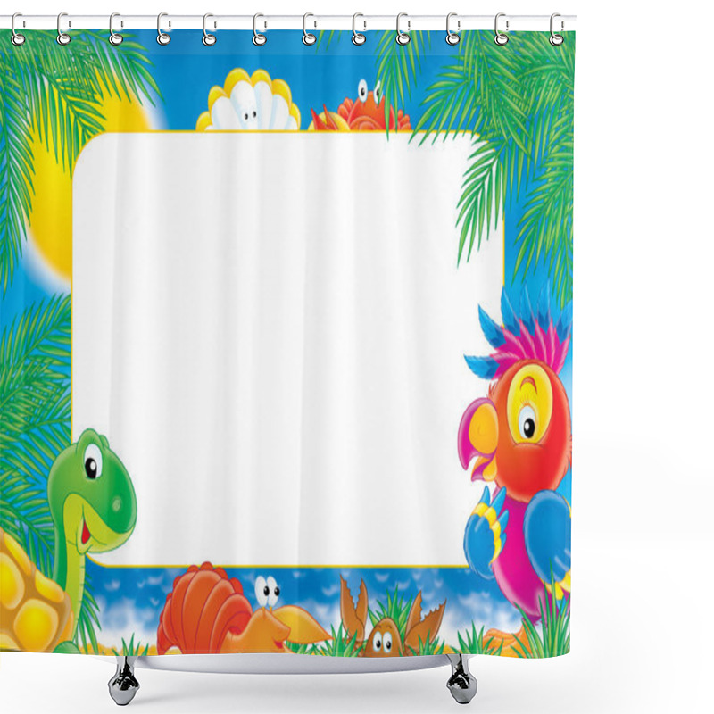 Personality  Summer Tropical Frame Shower Curtains