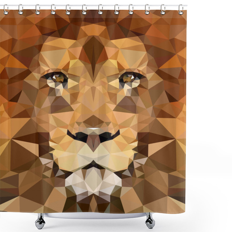 Personality  Geometric Polygon Lion Head Shower Curtains