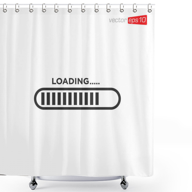 Personality  Loading Sign Icon Vector Template Shower Curtains