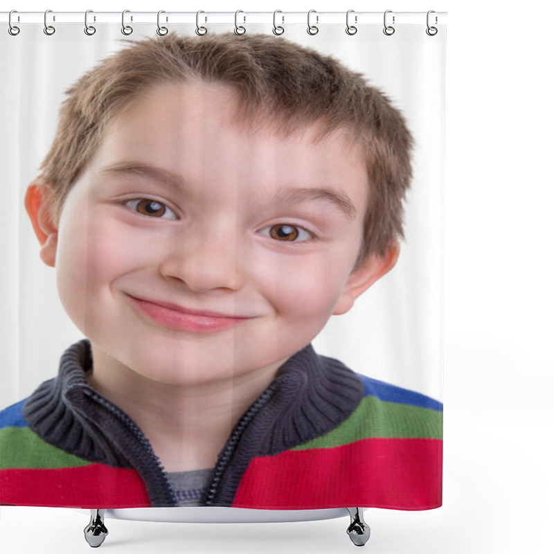 Personality  Smiling Mischievously Happy Shower Curtains