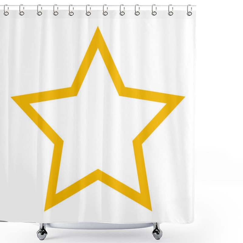 Personality  Gold Star Isolated On White Background. Yellow Outline In The Shape Of A Star. Vector Illustration. Shower Curtains