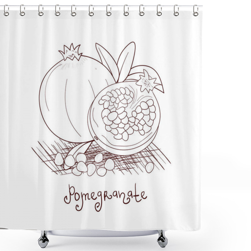 Personality  Grenade, Sketch, Doodle. Exotic Fruit. Shower Curtains