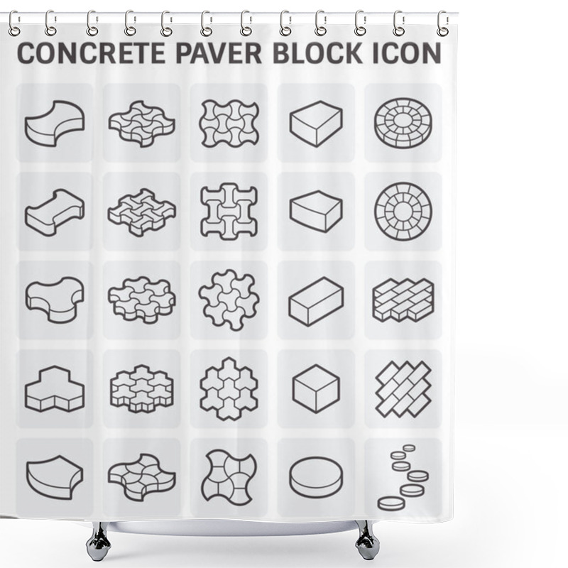 Personality  Paver Block Icon Shower Curtains