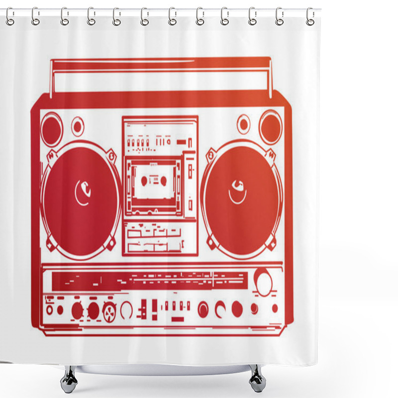 Personality  Boombox Shower Curtains