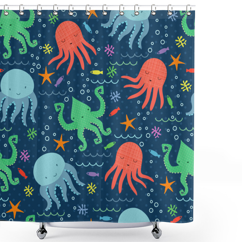 Personality  Bright Children Pattern With Octopus. Shower Curtains