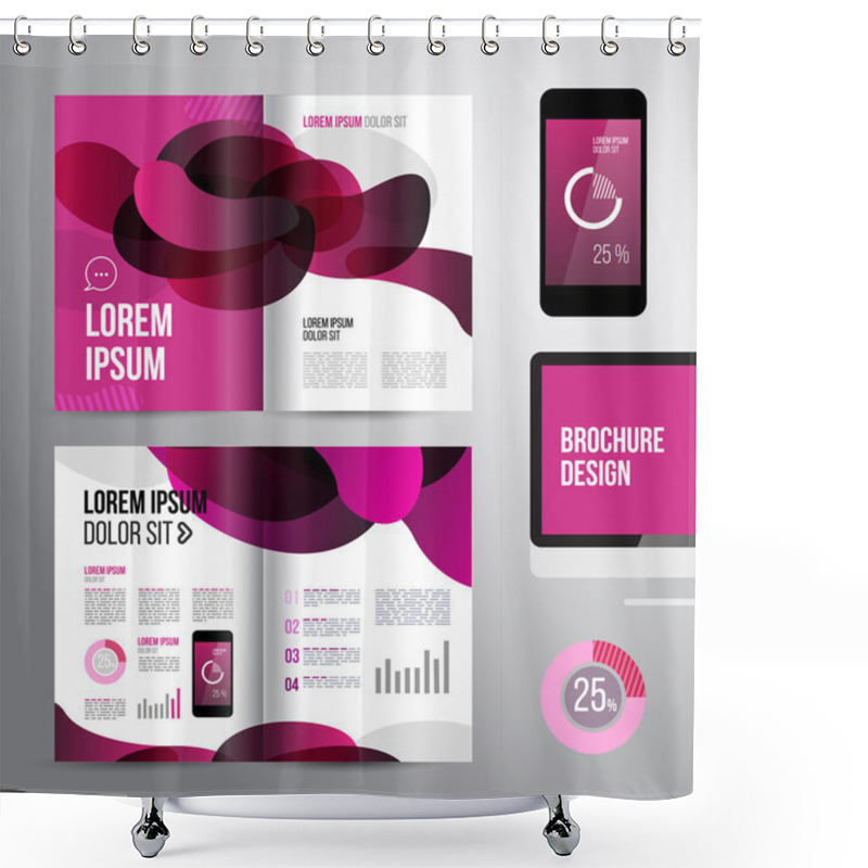 Personality  Brochure Design Template Shower Curtains