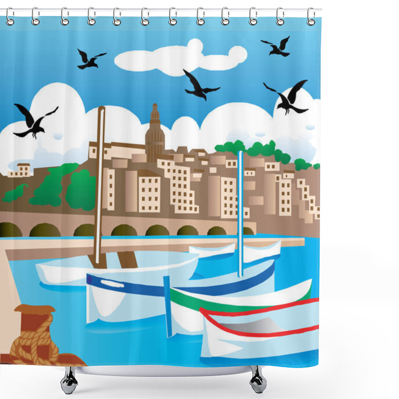 Personality  Boating Shower Curtains