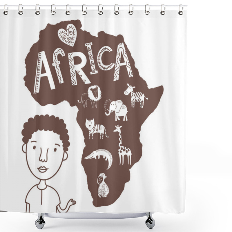 Personality  Cute Animals Of Africa Shower Curtains