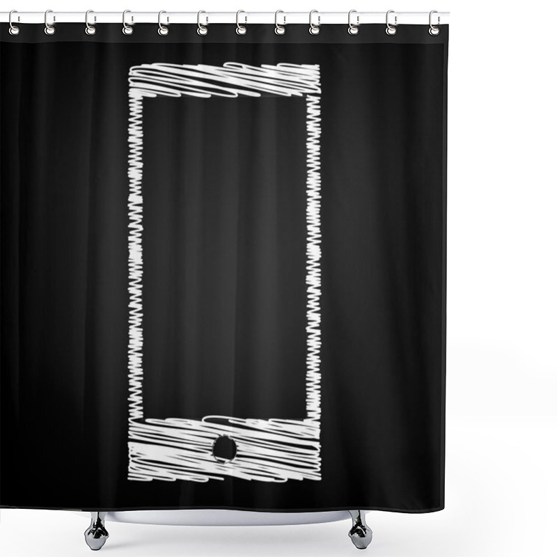 Personality  Vector Icon With Chalk Effect Shower Curtains