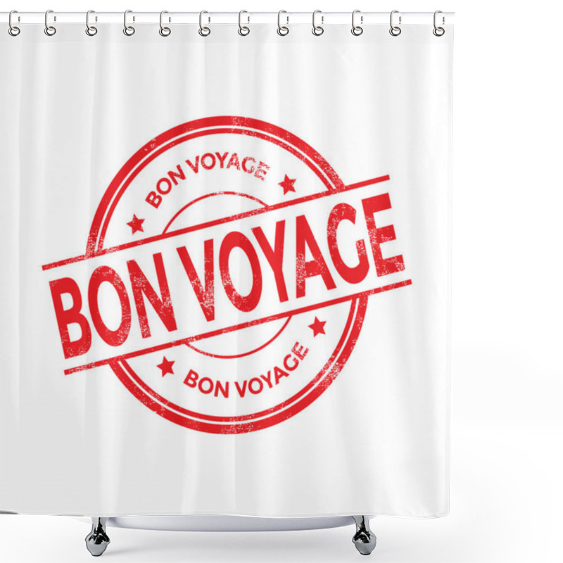 Personality  Bon Voyage Rubber Stamp Vector Shower Curtains