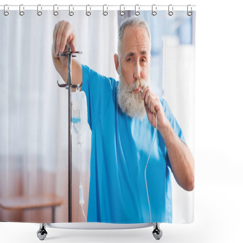 Personality  Sick Man With Drop Counter Shower Curtains