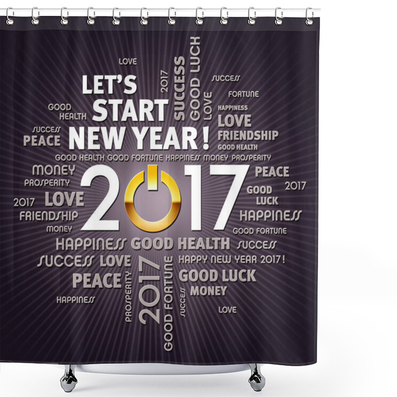 Personality  2017 Greeting Card For A New Start Shower Curtains