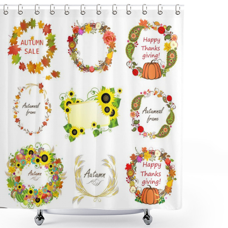 Personality  Collection Of Autumnal Frames Shower Curtains