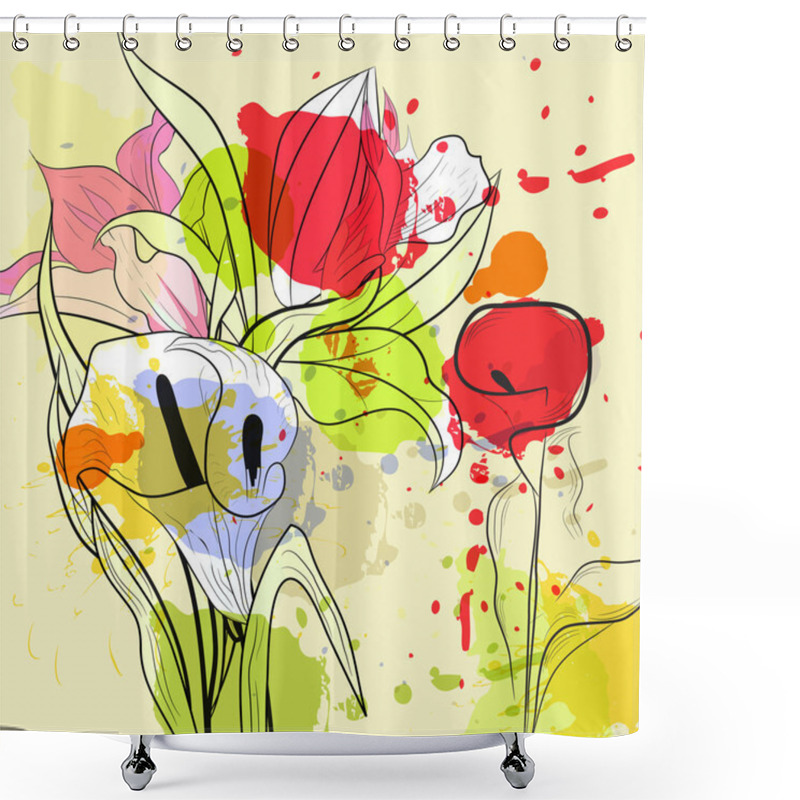 Personality  Beautiful Calla Lilies Flowers Shower Curtains