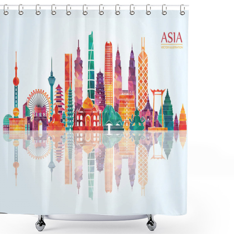 Personality  Asia Detailed Panorama Shower Curtains