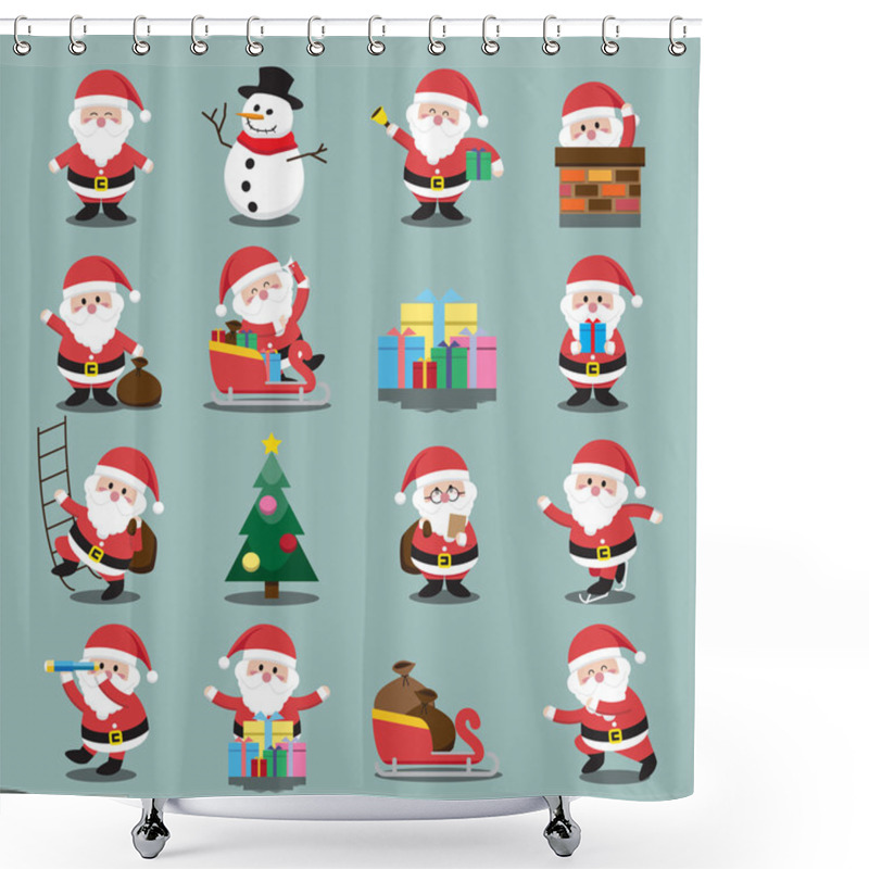 Personality  Santa Clauses Set For Christmas Shower Curtains