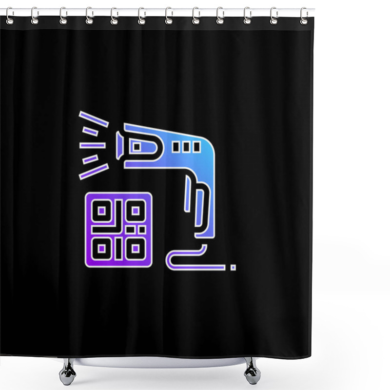 Personality  Barcode Scanner Blue Gradient Vector Icon Shower Curtains