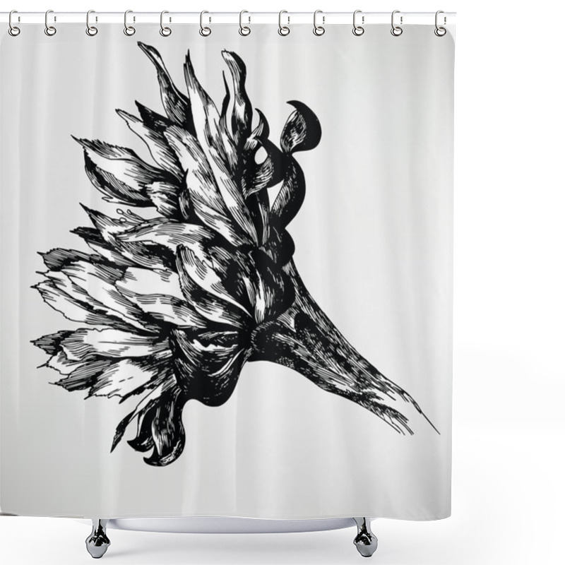 Personality  Hand Drawn Flower Cactus Cereus Peruvianas F. Monstrosus Shower Curtains