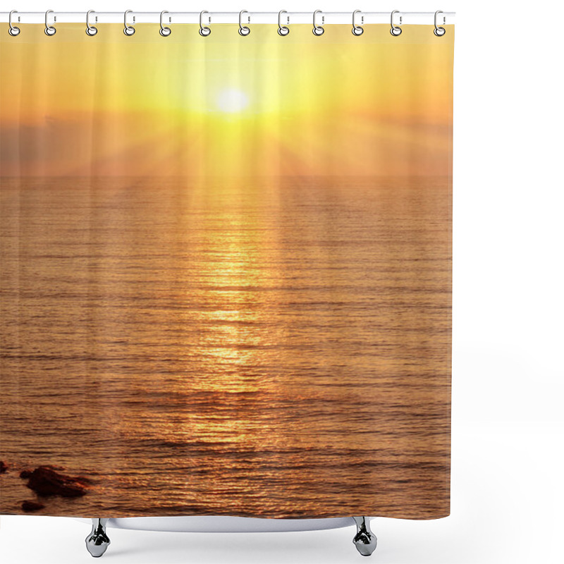 Personality  Sunrise Over The Sea Shower Curtains