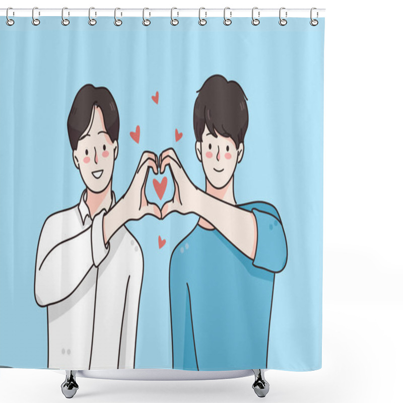 Personality  Gay Couple, One Gender Love Concept Shower Curtains