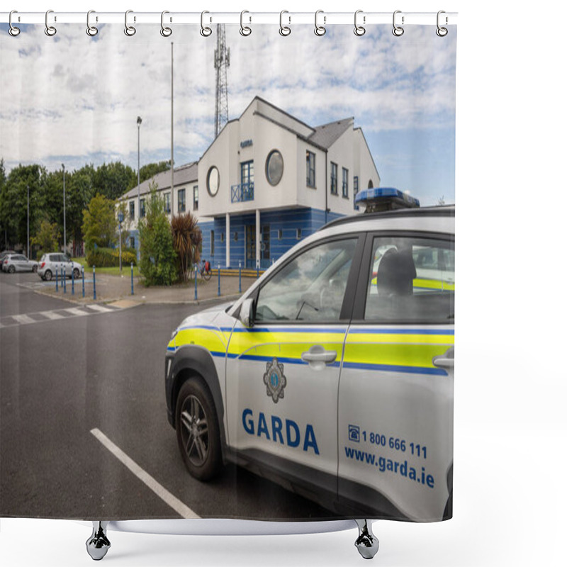 Personality  Dublin City, Dublin, Ireland, June 28th 2021. Front View Of Tallaght Garda Station Shower Curtains