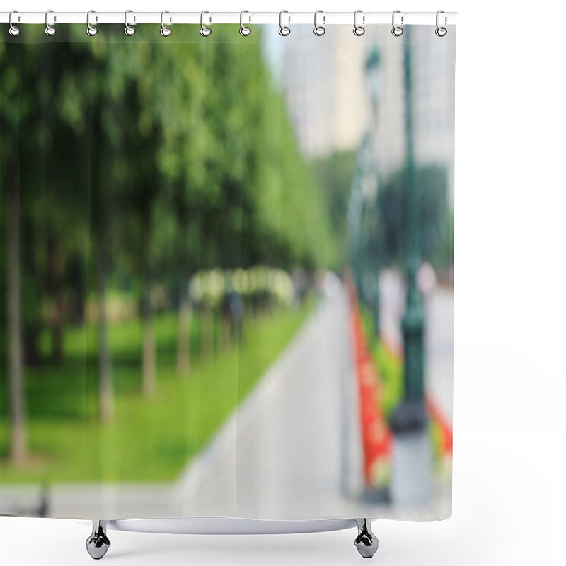 Personality  Blurred City Park Shower Curtains