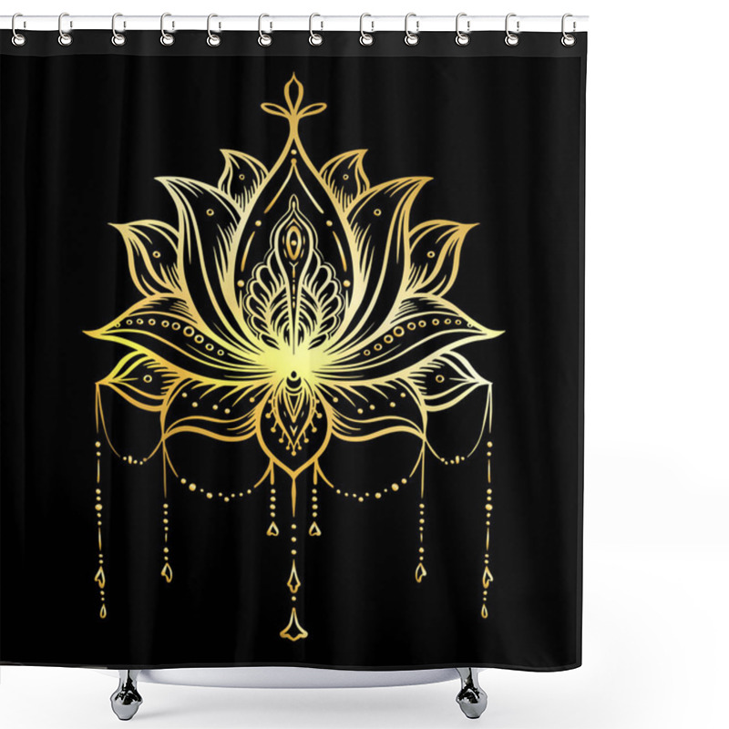 Personality  Ornate Lotus Flower. Ayurveda Symbol Of Harmony Shower Curtains